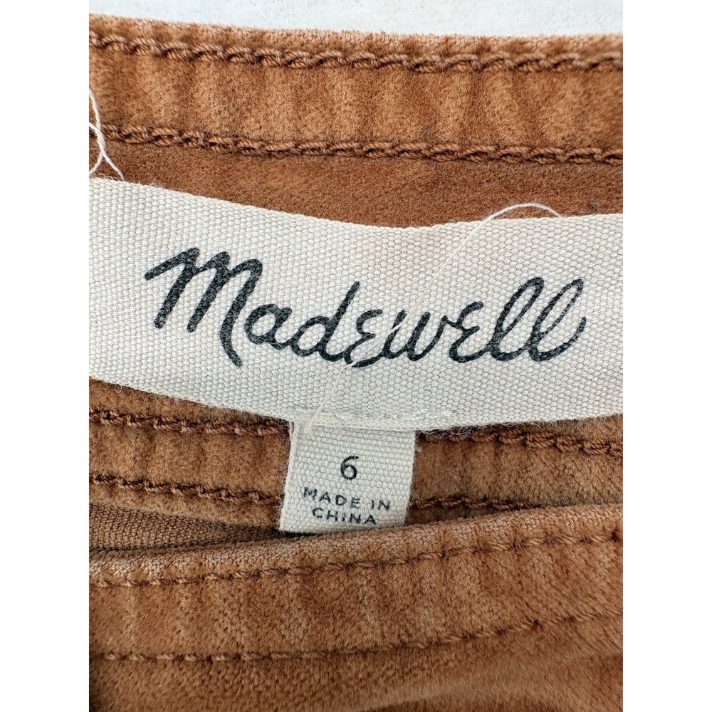 Madewell Sued Mini Skirt Caramel Brown Size 6 - Picture 4 of 15